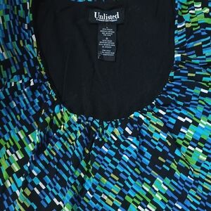 Unlisted Vibrant Blue and Green Geometric Dress